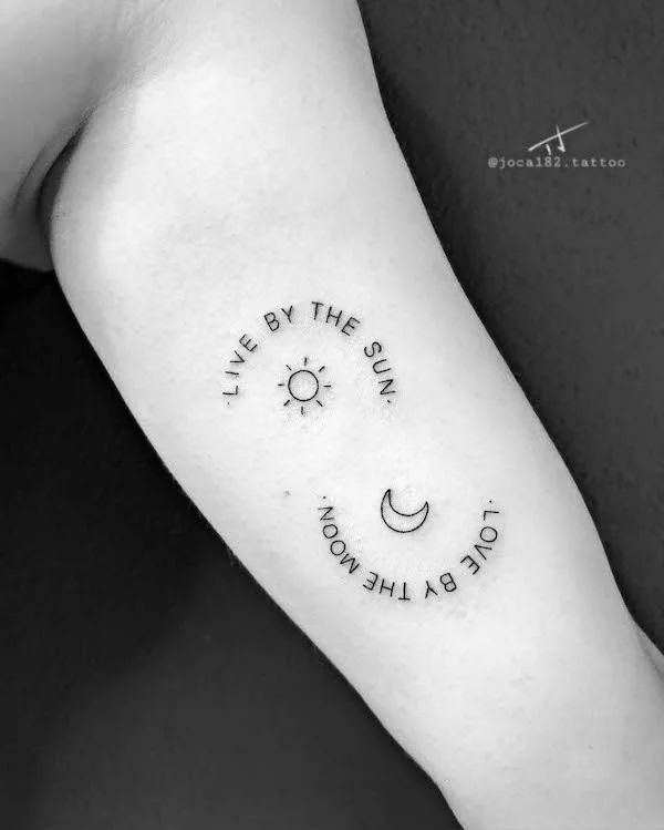 Live by the sun love by the moon by @joca182.tattoo